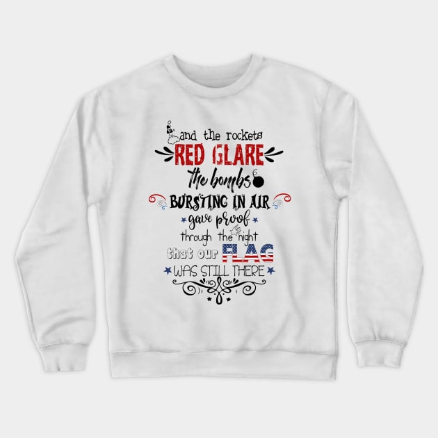 Patriotic National Anthem Doodles Crewneck Sweatshirt by IconicTee